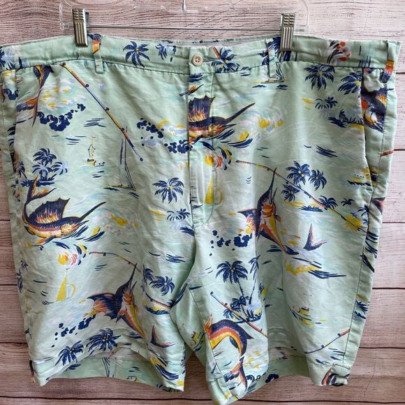 VINTAGE POLO BY RALPH LAUREN‎ SWORDFISH PRINT SHORTS - Picture 2 of 7